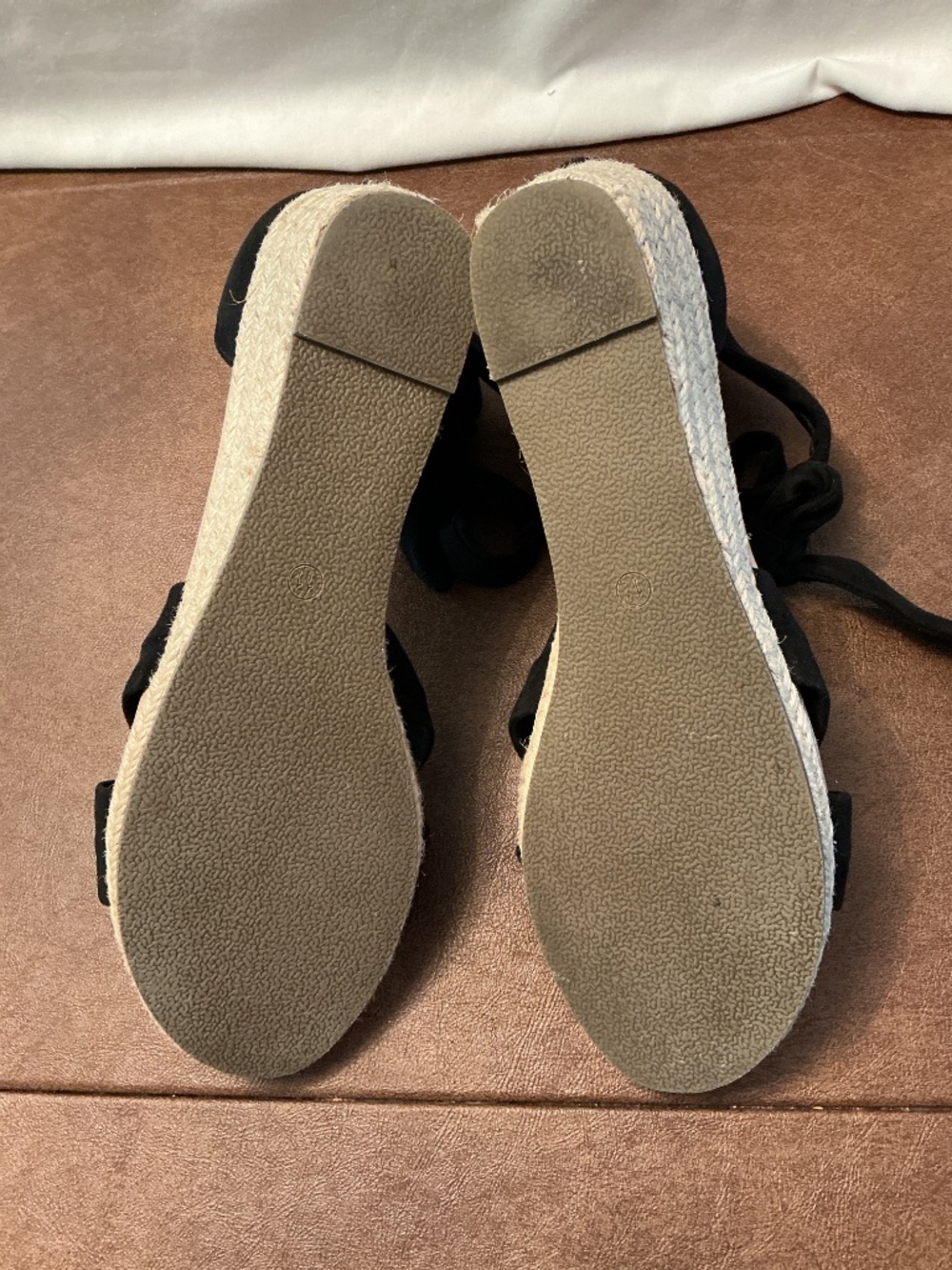 Sz 11 Women’s Sandals Espadrille Suede Upper Memory Foam Black Euro-Summer Shoe - Picture 10 of 12